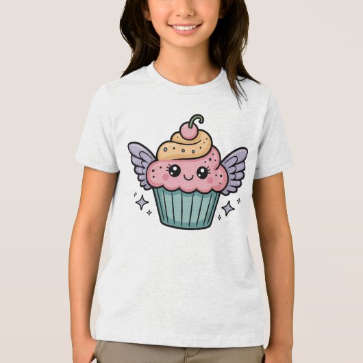 Kawaii Cupcake Kids Tri-Blend Shirt (Vorderseite)