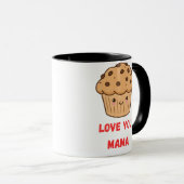 Kawaii Cupcake "Love You Mama" Coffee Mug Tasse (VorderseiteRechts)