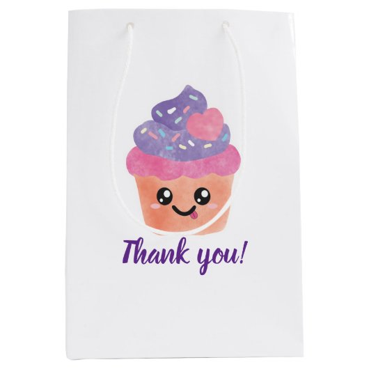 Kawaii-Cupcake Mittlere Geschenktüte (Vorderseite)
