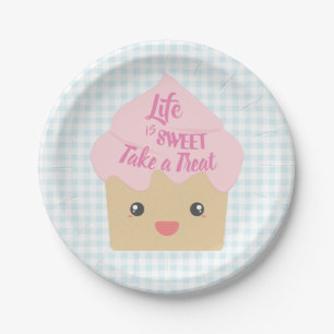 Kawaii Cupcake Nehmen Sie eine Leckerei Pappteller