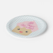 Kawaii Cupcake Nehmen Sie eine Leckerei Pappteller (Schrägansicht)