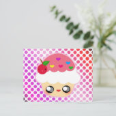 Kawaii Cupcake Postkarte (Stehend Vorderseite)