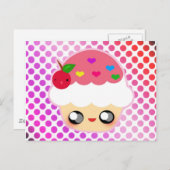 Kawaii Cupcake Postkarte (Vorne/Hinten)