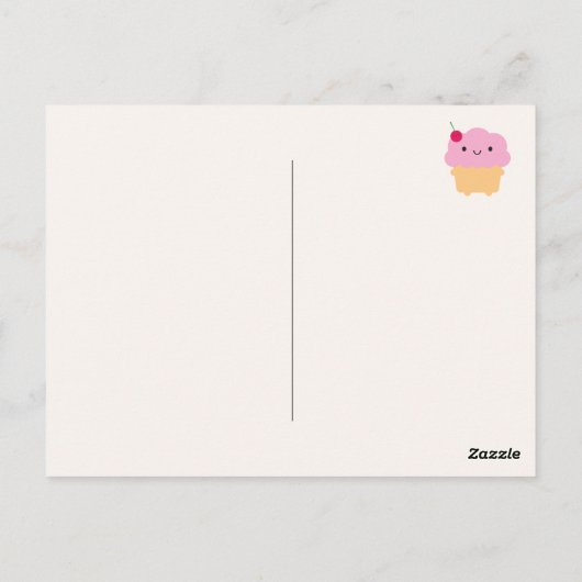 Kawaii Cupcake Postkarte (Rückseite)