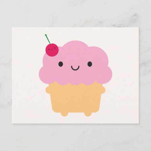 Kawaii Cupcake Postkarte (Vorderseite)