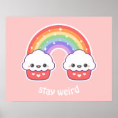 Kawaii Cupcake Rainbow Poster (Vorne)
