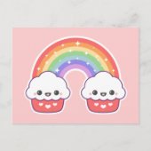 Kawaii Cupcake Rainbow Postkarte (Vorderseite)