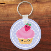 Kawaii Cupcake Strawberry Schlüsselanhänger (Vorderseite)