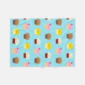 Kawaii Cupcakes Fleecedecke (Vorderseite (Horizontal))