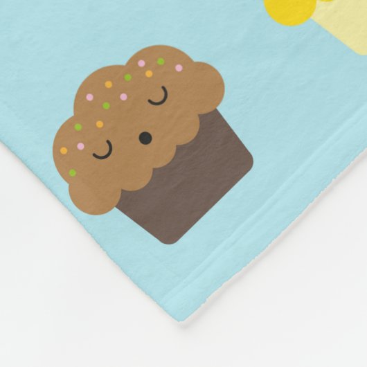 Kawaii Cupcakes Fleecedecke (Ecke)