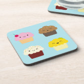 Kawaii Cupcakes Getränkeuntersetzer (Linke Seite)