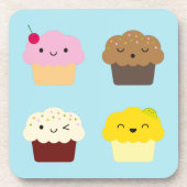 Kawaii Cupcakes Getränkeuntersetzer (Vorderseite)