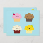 Kawaii Cupcakes Postkarte (Vorne/Hinten)