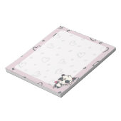 Kawaii Cupid Panda & Hearts Notepad Notizblock (Rotiert)