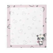Kawaii Cupid Panda & Hearts Notepad Notizblock (Vorderseite)