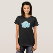 Kawaii Cute Aesthetic Happy Pastel Blue Octopus T-Shirt (Vorne ganz)
