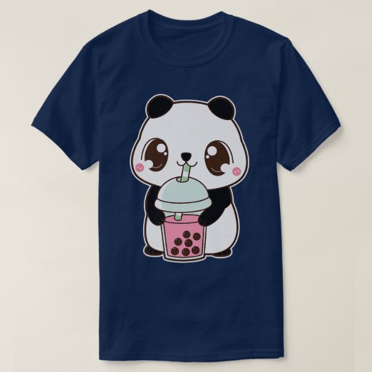 Kawaii Cute Boba Panda Bear Strawberry Bubble Pear T-Shirt (Design vorne)