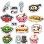 Kawaii Cute Little Chef Student Reward Stickers Aufkleber (Vorderseite)