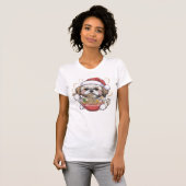 Kawaii Cute Santa Shih Tzu Eating Ramen T-Shirt (Vorne ganz)
