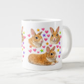 kawaii cute y2k rainbow rabbit bunny Jumbo-Tasse (Vorderseite Rechts)