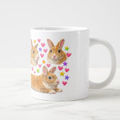 kawaii cute y2k rainbow rabbit bunny Jumbo-Tasse (Rechts)