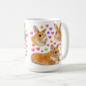 kawaii cute y2k rainbow rabbit bunny kaffeetasse (VorderseiteRechts)