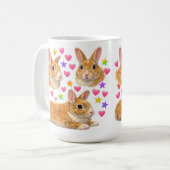 kawaii cute y2k rainbow rabbit bunny kaffeetasse (Vorderseite Links)