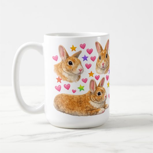 kawaii cute y2k rainbow rabbit bunny kaffeetasse (Links)