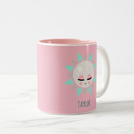 Kawaii Cuteness Sunshine Zweifarbige Tasse (VorderseiteRechts)