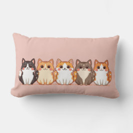 Kawaii Cutie Kitty Crew | Cozy Peach Pink Cat Mom  Lendenkissen