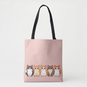 Kawaii Cutie Kitty Crew Mädchen Pfirsich Rosa Katz Tasche