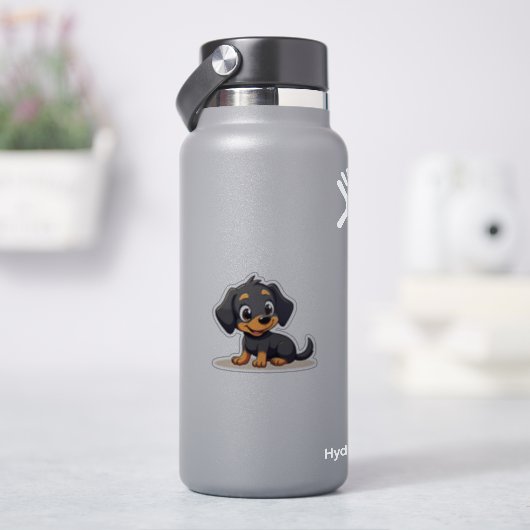 Kawaii Dackel Welpe - Schlampe Pose Aufkleber (HydroFlask)