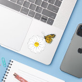 Kawaii Daisy mit Butterfly Vinyl Sticker (Laptop mit iPhone)