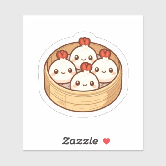 Kawaii-Dampfnudel-Bambuskörbchen-Kunst Aufkleber (Blatt)