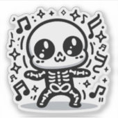 Kawaii Dancing Skeleton Vinyl Niedlich Halloween W Aufkleber (Vorderseite)
