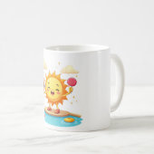 Kawaii Dancing Sun Summer Poolseite Tasse (VorderseiteRechts)