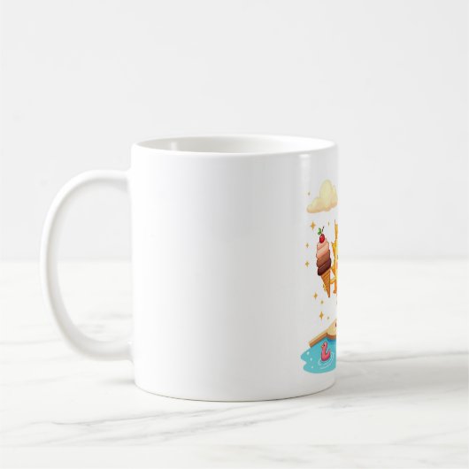 Kawaii Dancing Sun Summer Poolseite Tasse (Links)