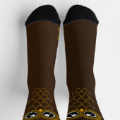 Kawaii Dark Brown Owl Socken (Oben)
