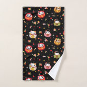 Kawaii-Daruma-Muster Badhandtuch Set (Handtuch)