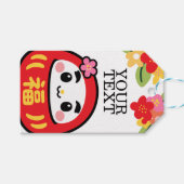 Kawaii-Daruma-Muster Geschenkanhänger (Vorderseite (Horizontal))