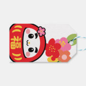 Kawaii-Daruma-Muster Geschenkanhänger (Vorderseite (Horizontal))