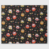 Kawaii-Daruma-Muster Geschenkpapier (Flach)