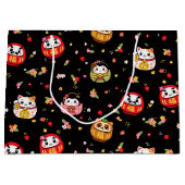 Kawaii-Daruma-Muster Große Geschenktüte (Vorderseite)
