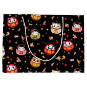 Kawaii-Daruma-Muster Große Geschenktüte (Rückseite)