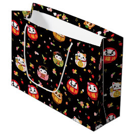 Kawaii-Daruma-Muster Große Geschenktüte