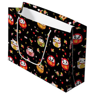 Kawaii-Daruma-Muster Große Geschenktüte