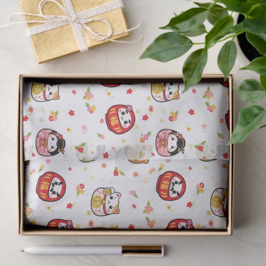 Kawaii daruma pattern seidenpapier (Geschenk)