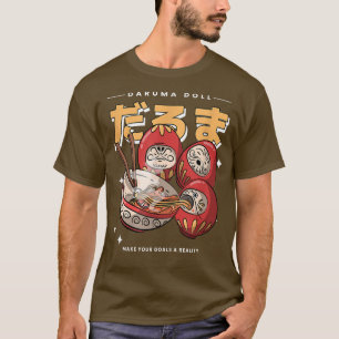 Kawaii Daruma-Puppen-Ramen - Retro-Vintage-Ramen-D T-Shirt