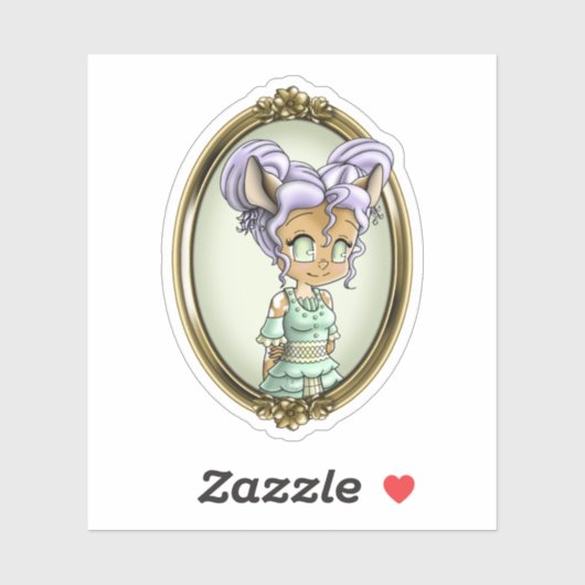 Kawaii Deer Anime Girl Niedlich Aufkleber (Blatt)