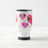 Kawaii der Tag des Valentines karierte Reisebecher (Mittel)